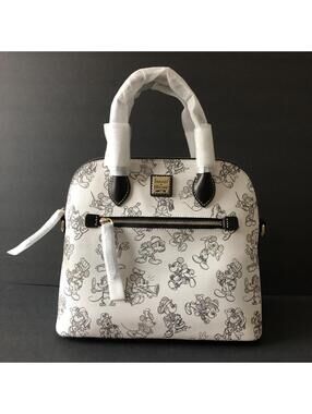 Dooney & Bourke Disney Mickey Sketch Dome Satchel Bag NWT Crossbody White Black